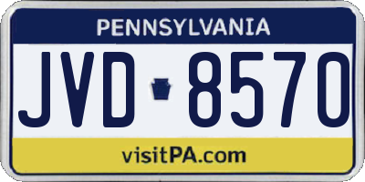 PA license plate JVD8570