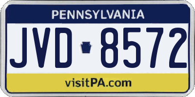 PA license plate JVD8572