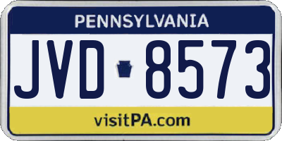 PA license plate JVD8573