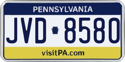 PA license plate JVD8580