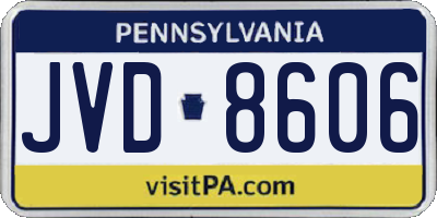 PA license plate JVD8606