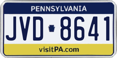 PA license plate JVD8641