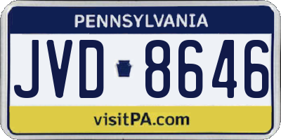 PA license plate JVD8646
