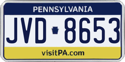PA license plate JVD8653