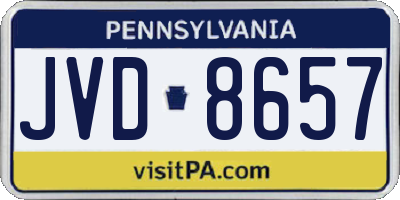 PA license plate JVD8657
