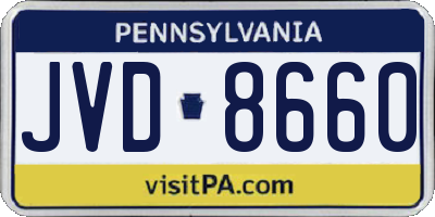 PA license plate JVD8660