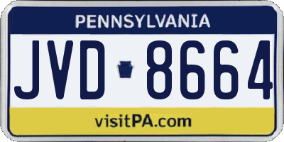 PA license plate JVD8664