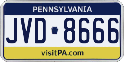 PA license plate JVD8666