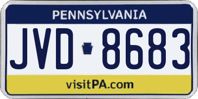 PA license plate JVD8683