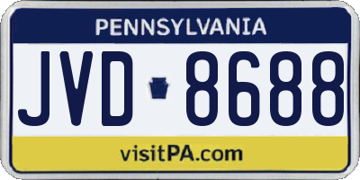 PA license plate JVD8688