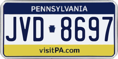 PA license plate JVD8697