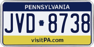 PA license plate JVD8738