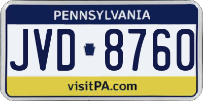 PA license plate JVD8760