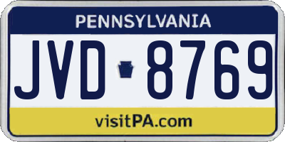 PA license plate JVD8769