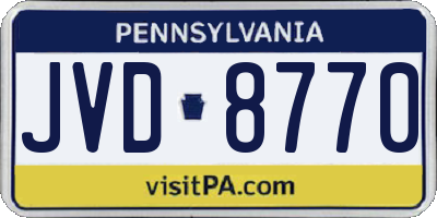 PA license plate JVD8770