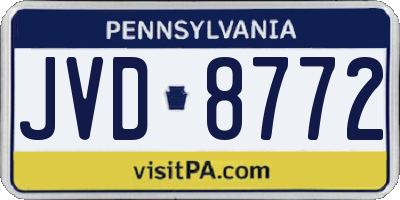 PA license plate JVD8772