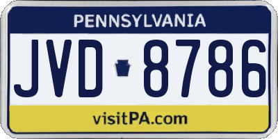 PA license plate JVD8786