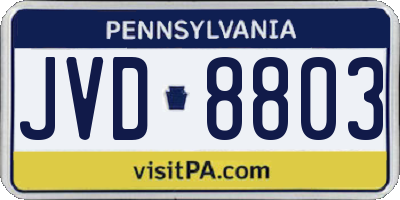 PA license plate JVD8803