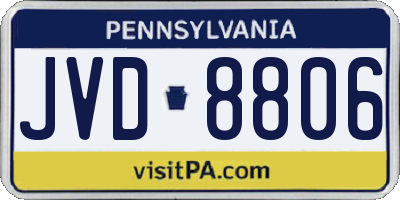 PA license plate JVD8806