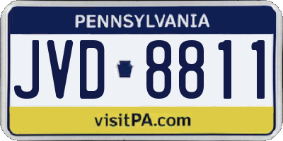 PA license plate JVD8811