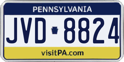 PA license plate JVD8824