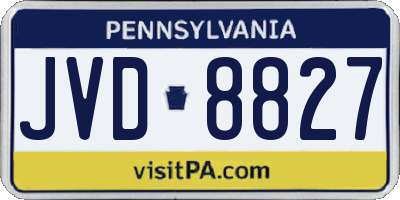 PA license plate JVD8827