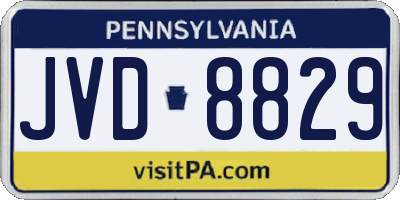 PA license plate JVD8829