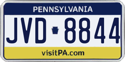PA license plate JVD8844
