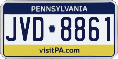 PA license plate JVD8861