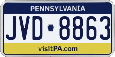 PA license plate JVD8863