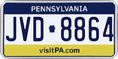 PA license plate JVD8864