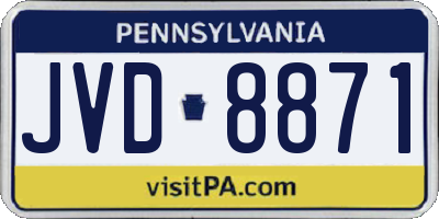 PA license plate JVD8871