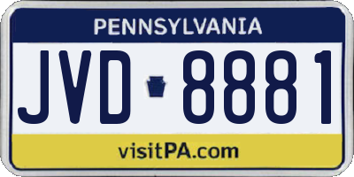PA license plate JVD8881