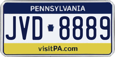 PA license plate JVD8889