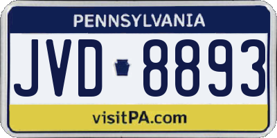 PA license plate JVD8893