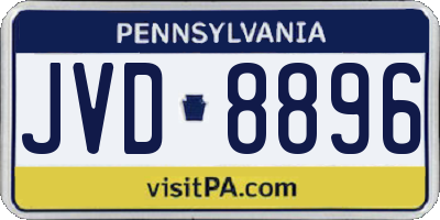 PA license plate JVD8896