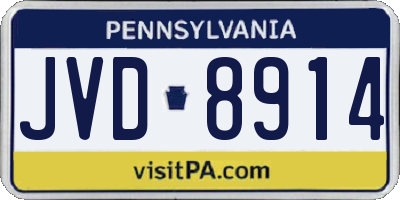 PA license plate JVD8914