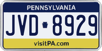 PA license plate JVD8929
