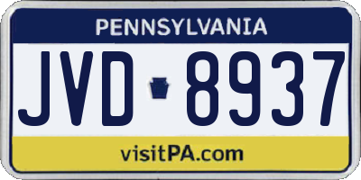 PA license plate JVD8937