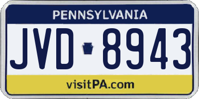 PA license plate JVD8943