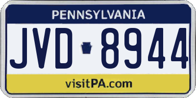 PA license plate JVD8944