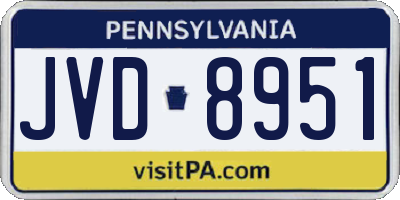 PA license plate JVD8951