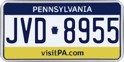 PA license plate JVD8955