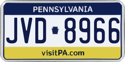 PA license plate JVD8966