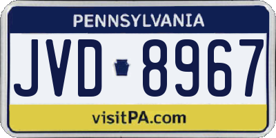 PA license plate JVD8967