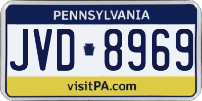 PA license plate JVD8969