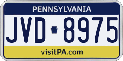 PA license plate JVD8975