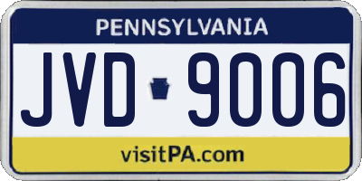 PA license plate JVD9006