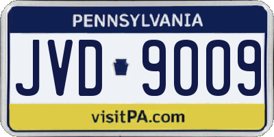 PA license plate JVD9009