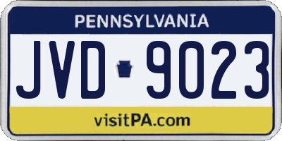 PA license plate JVD9023